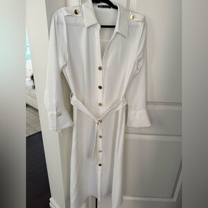Zara tie waist button down dress